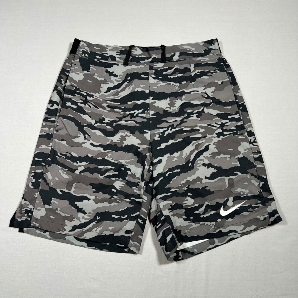 Nike Dri-FIT Mens Gray Camo Athletic Training Shorts Size Small Camouflage